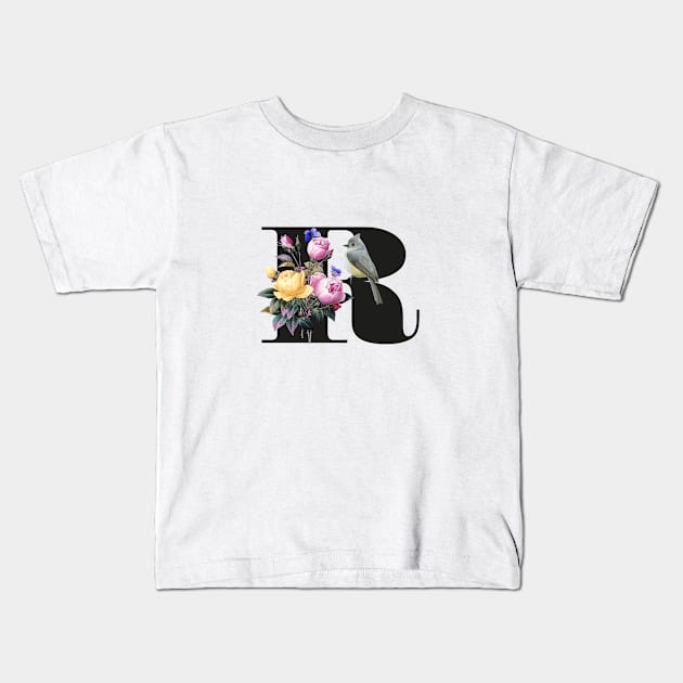 Botanical Alphabet R Kids T-Shirt by froileinjuno